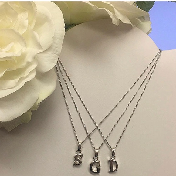 Sterling Silver Thick Initials with Your Choice of Crystal Charm-Boutique - Picture 8 of 13